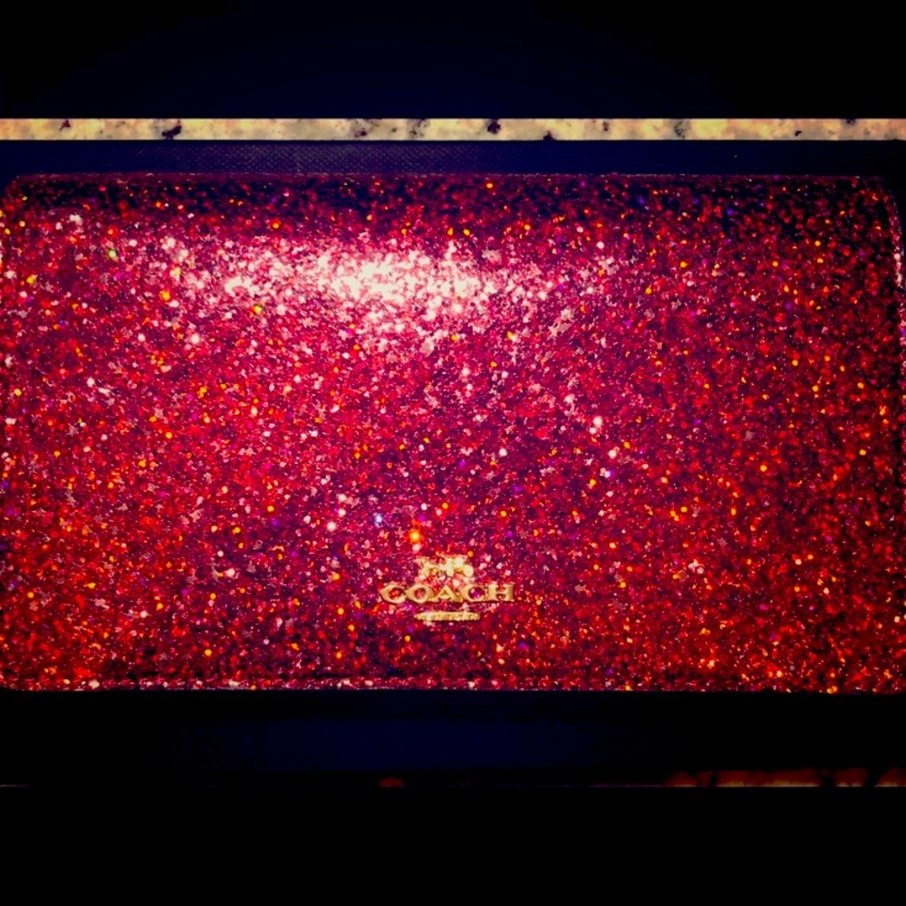 Gorgeous Ruby Glitter Coach Clutch/Crossbody